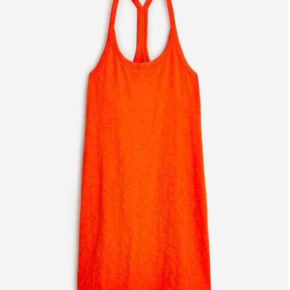 J. Crew Dresses & Skirts - NWT J Crew Relaxed Tank Dress in Slub Cotton Orange Racer Back Mini Dress Medium